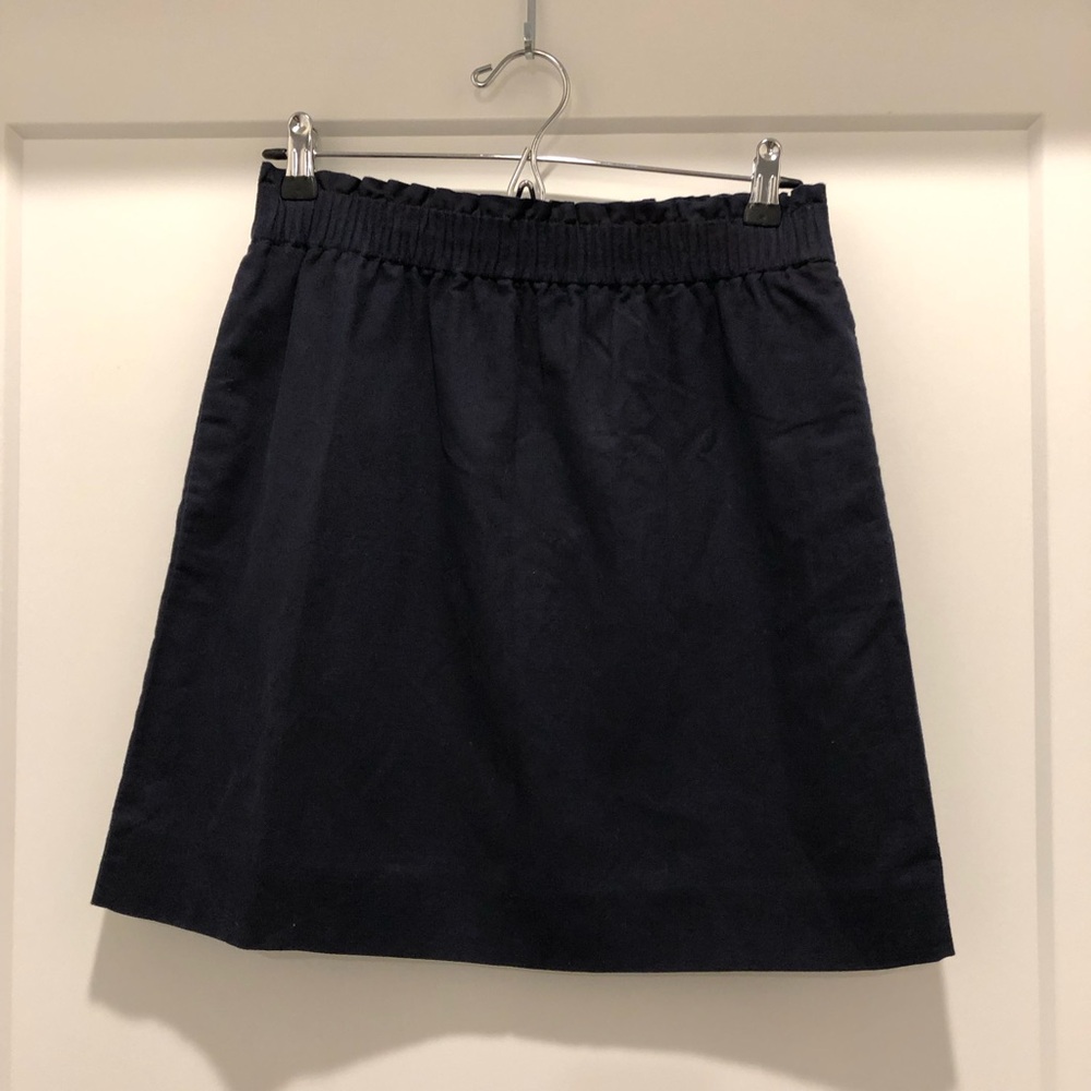 J. Crew Navy A-Line Smocked Skirt